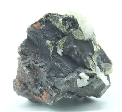 Chalcopyrite sur Quartz, Avec étiquette Deyrolle, Oisans, Isère.