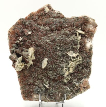 Fluorine rouge, pyrite et baryte, Voltennes, Saône-et-Loire, Morvan.