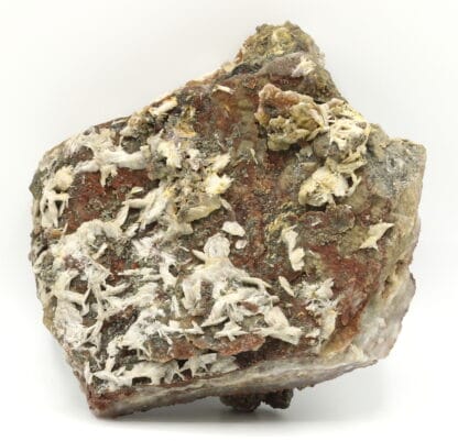 Fluorine rouge, pyrite et baryte, Voltennes, Saône-et-Loire, Morvan.