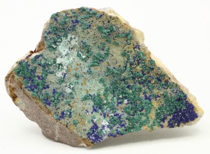 Azurite, malachite et quartz, origine Maroc.