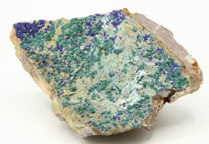 Azurite, malachite et quartz, origine Maroc.