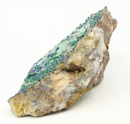 Azurite, malachite et quartz, origine Maroc.