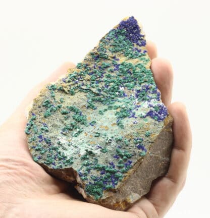 Azurite, malachite et quartz, origine Maroc.