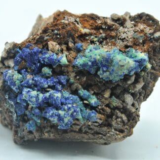 Azurite, Aurichalcite et Tétraédrite, Usclas du Bosc, Loiras, Hérault.