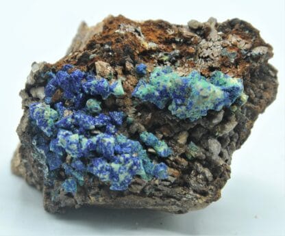 Azurite, Aurichalcite et Tétraédrite, Usclas du Bosc, Loiras, Hérault.