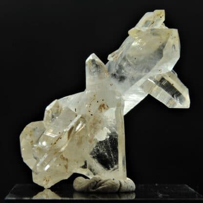 Quartz avec 2 macles de la Gardette, Mine des Halles, Vaulnaveys, Isère.