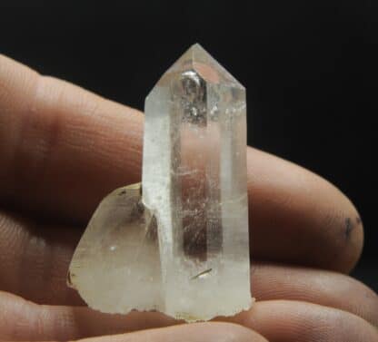 Quartz à inclusions de Ménéghinite, La Lauzière, Savoie.