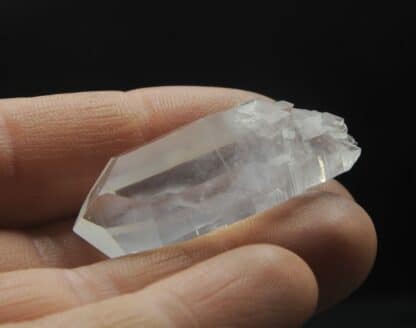 Quartz biterminé à Paligorskyte, Le Noirey, Maurienne, Savoie.