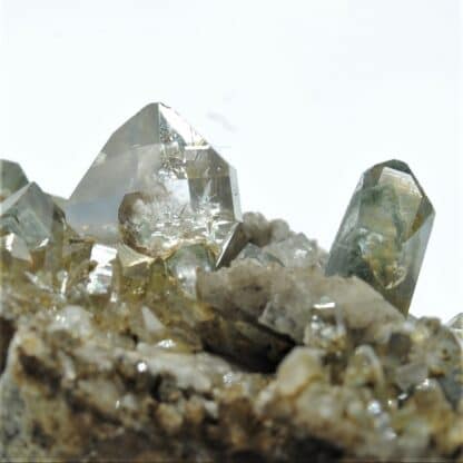 Quartz sceptre sur quartz chloriteux, Passage des Cristaux, Beaufortain, Savoie.