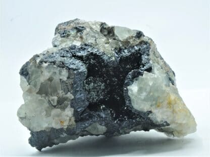 Goethite mamelonnée et Fluorite (Fluorine) bleue, Mine de Embournegade, Tarn.
