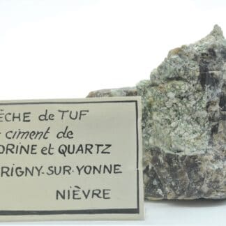 Brèche de Tuf avec ciment de Fluorine et Quartz, Marigny-sur-Yonne, Nièvre.