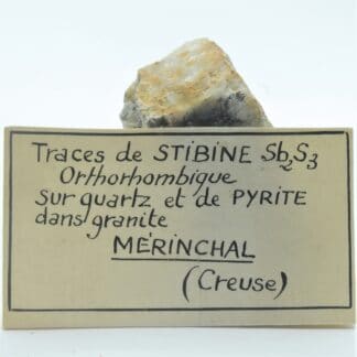 Stibine, Quartz et Pyrite, Mine de Mérinchal, Creuse, Limousin.