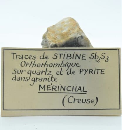 Stibine, Quartz et Pyrite, Mine de Mérinchal, Creuse, Limousin.