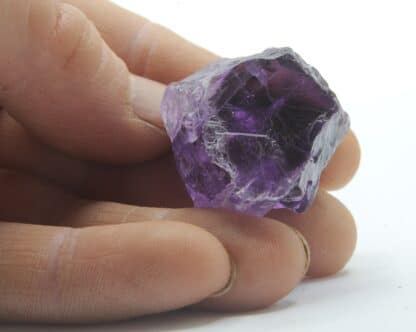 Fluorite violette fondue, carrière du Boltry, Seilles, Belgique.