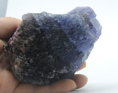 Fluorite (Fluorine) bleue à violette, carrière du Boltry, Seilles, Belgique.