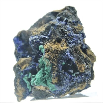 Chessylite (Azurite) et Malachite, Collection du XIXème, Mines de Chessy, Rhône.