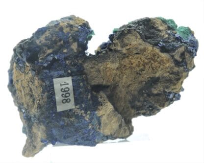 Chessylite (Azurite) et Malachite, Collection du XIXème, Mines de Chessy, Rhône.