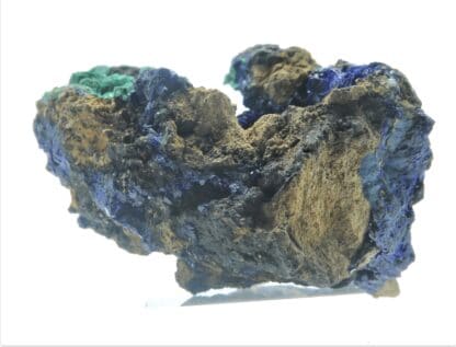 Chessylite (Azurite) et Malachite, Collection du XIXème, Mines de Chessy, Rhône.