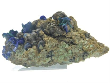 Chessylite (Azurite) et Malachite, Collection du XIXème, Mines de Chessy, Rhône.