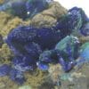 Chessylite (Azurite) et Malachite, Collection du XIXème, Mines de Chessy, Rhône.