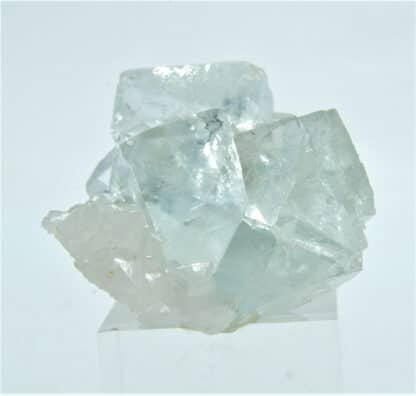 Quartz sur cristaux de fluorine (fluorite) bleutée, Trébas, Tarn.