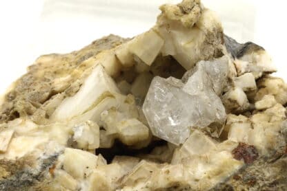 Quartz diamant sur calcite, Colombe d'Eyguians, Hautes-Alpes.