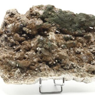 Quartz à chlorite brune, anatases, calcite, E2R, Lauzière, Savoie.