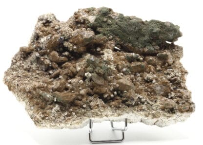 Quartz à chlorite brune, anatases, calcite, E2R, Lauzière, Savoie.