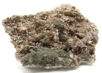 Quartz à chlorite brune, anatases, calcite, E2R, Lauzière, Savoie.