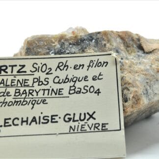 Quartz, Galène et Baryte, Villechaise-Glux, Nièvre, Morvan.