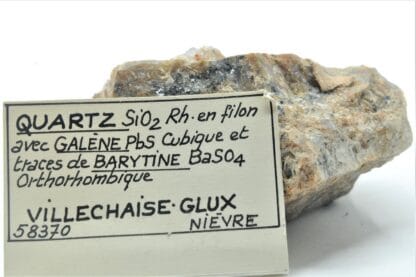 Quartz, Galène et Baryte, Villechaise-Glux, Nièvre, Morvan.