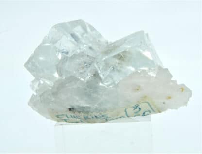 Quartz sur cristaux de fluorine (fluorite) bleutée, Trébas, Tarn.