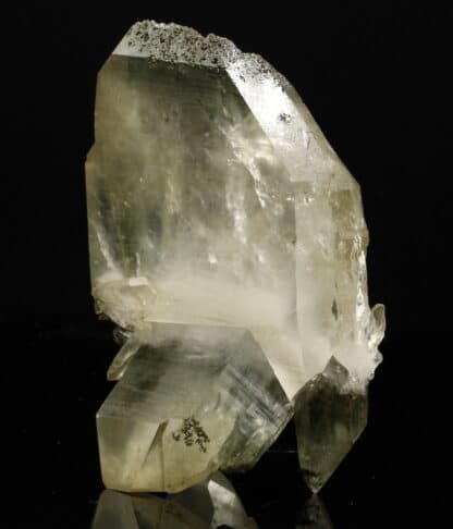 Quartz à âme, chlorite et sidérite, Catogne, Valais, Suisse.