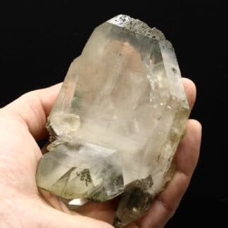 Quartz à âme, chlorite et sidérite, Catogne, Valais, Suisse.