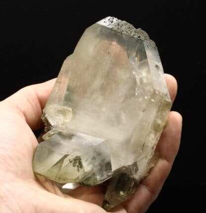 Quartz à âme, chlorite et sidérite, Catogne, Valais, Suisse.