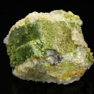 Pyromorphite et fluorite sur galène, L’Argentolle, Saône-et-Loire.