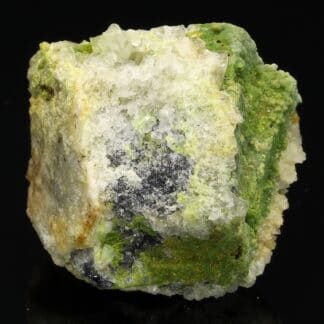 Pyromorphite et fluorite sur galène, L’Argentolle, Saône-et-Loire.