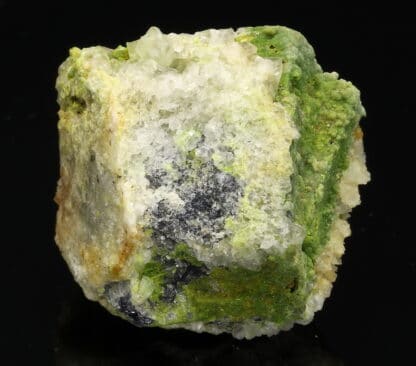 Pyromorphite et fluorite sur galène, L’Argentolle, Saône-et-Loire.