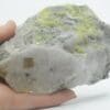 Soufre natif dans de l’Aragonite, Mont Etna, Sicile, Italie.