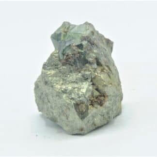 Ludlamite sur Pyrite, mine de Salsigne, Mas Cabardès, Aude.