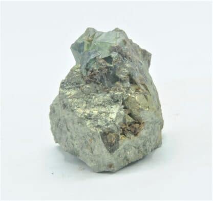 Ludlamite sur Pyrite, mine de Salsigne, Mas Cabardès, Aude.