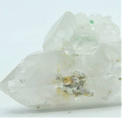 Quartz biterminé et Malachite, Le Grand Mont, Arêches, Beaufortain, Savoie.