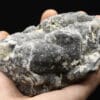 Bournonite sur fluorine massive, Marsanges, Langeac, Haute-Loire.