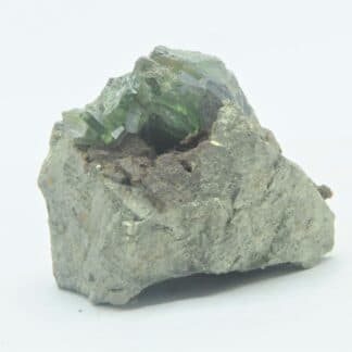 Ludlamite sur Pyrite, mine de Salsigne, Mas Cabardès, Aude.