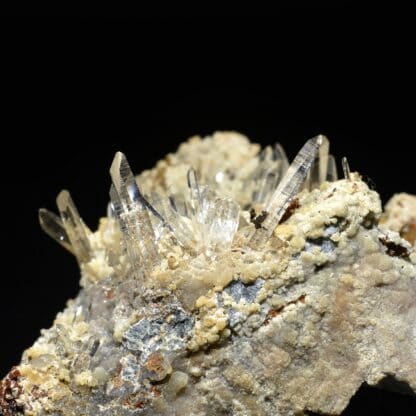 Quartz muzo, smithsonite et ankérite, Vaulnaveys, Isère (Oisans).