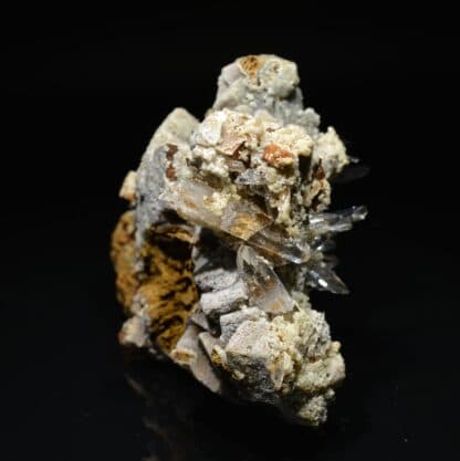 Quartz muzo, smithsonite et ankérite, Vaulnaveys, Isère (Oisans).