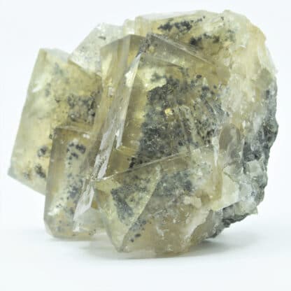 Fluorite à inclusions de pyrite et baryte, El Hammam, Maroc.