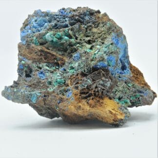 Carbocyanotrichite, Chalcophyllite et Malachite, Salsigne, Aude.