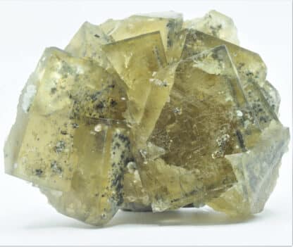 Fluorite à inclusions de pyrite et baryte, El Hammam, Maroc.