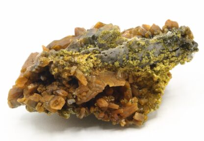 Pyromorphite vert brun, mine des Farges, Ussel, Corrèze.